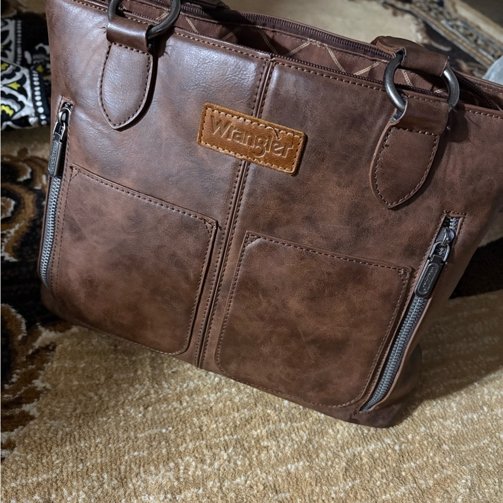 Wrangler Brown Women's conceal carry Tote Bag